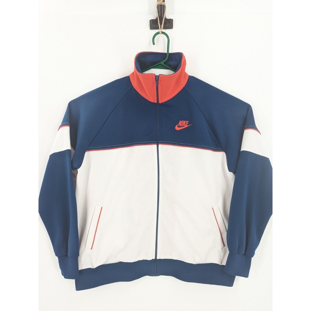 Nike Vintage Men's 1980's Red, White, Blue Full Zip Track Jacket, XL, RARE Tag